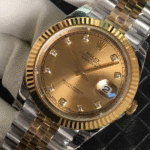 Rolex Datejust two tone iced numerals super clone Iced Numerals