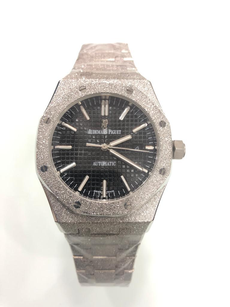 Frosted AP Royal Oak 15400 Black Dial Watch