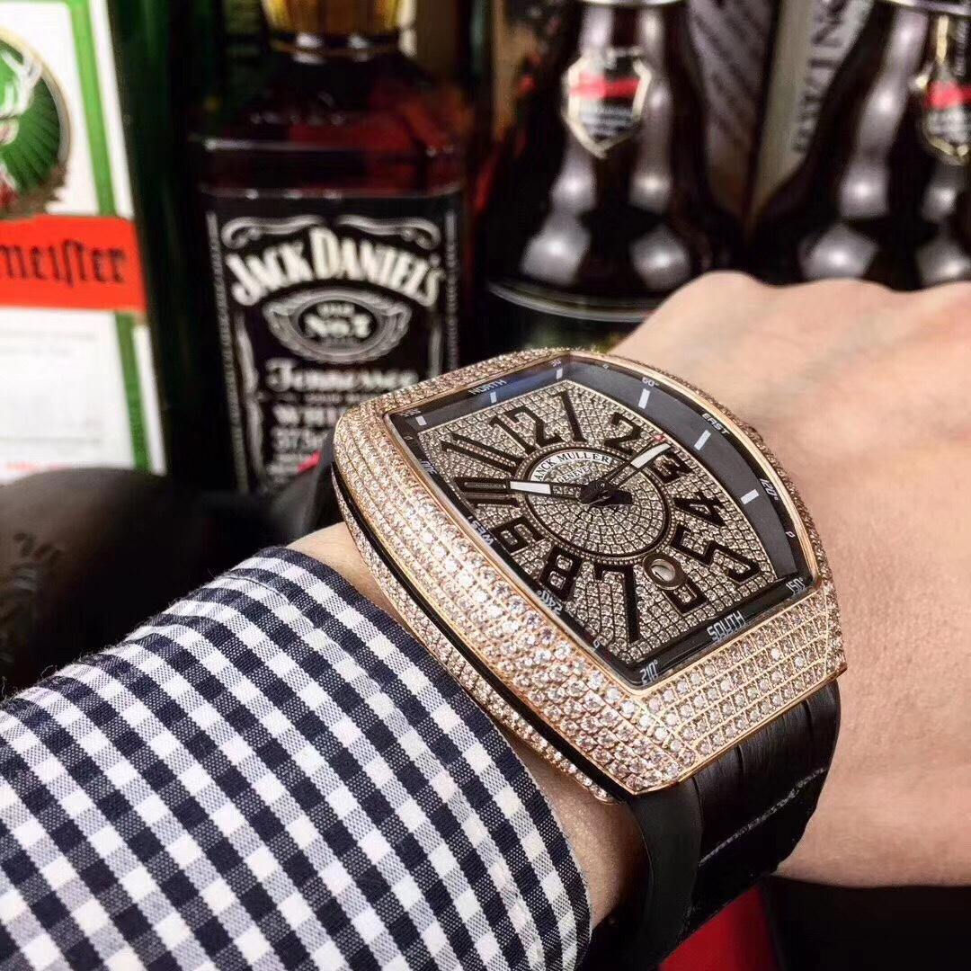 Iced Franck Muller Vanguard V45 SC DT D CD 5N Rose Gold Watch - Image 4