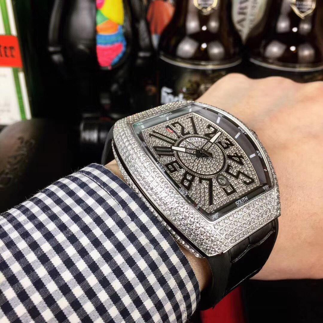 Iced Out Franck Muller Vanguard V45 AAA Replica Watch - Image 3