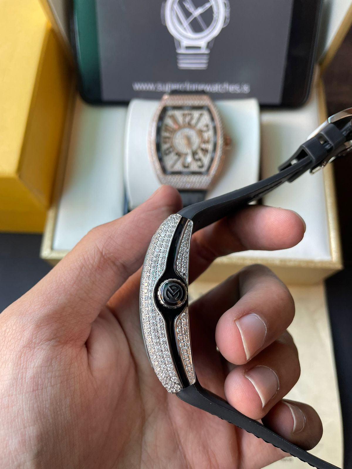 Iced Out Franck Muller Vanguard V45 AAA Replica Watch - Image 5