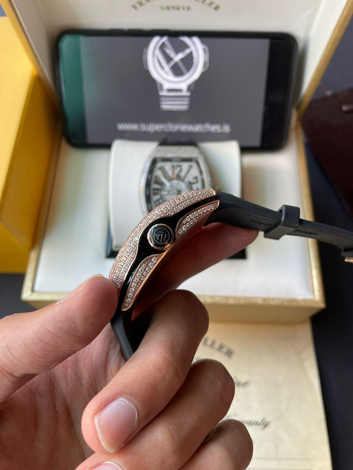 Iced Franck Muller Vanguard V45 SC DT D CD 5N Rose Gold Watch - Image 8
