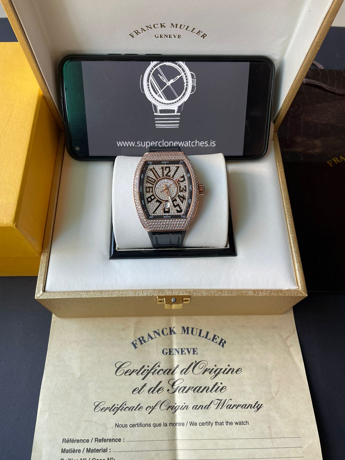 Iced Franck Muller Vanguard V45 SC DT D CD 5N Rose Gold Watch - Image 6